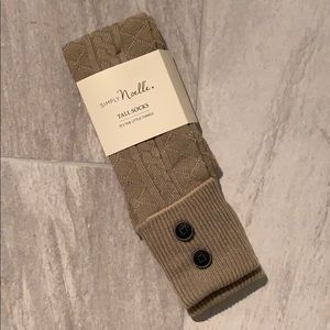 Tan Simply Noelle tall socks